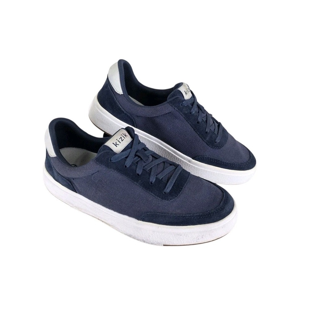 Kizik Prague Navy Blue Hands Free Slip On Sneakers Mens 8.5 Wide Womens 10 Wide